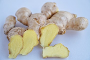close up of organic fresh  ginger root