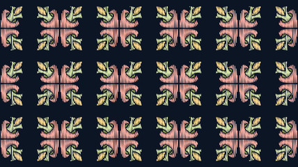 Colorful Ikat ornamentel seamless pattern for textile, wallpaper, card or wrapping paper