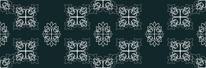 Flower damask ornate seamless pattern. Vector surface design for fabric, apparel textile, book, interior, wallpaper