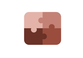 Vector image illustration of puzzle piece in flat style. Use as web, logo, poster, childish packaging.