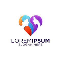 awesome colorful dating love logo template