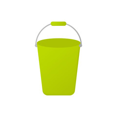 Garden bucket vector flat icon isolated