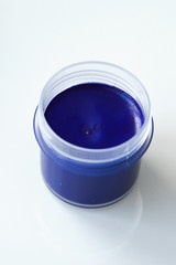 paint in jars. gouache. bright color. material for artists, drawing.