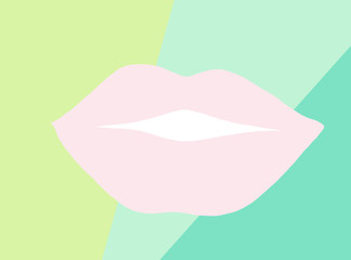 illustration of a tender kiss. lip background