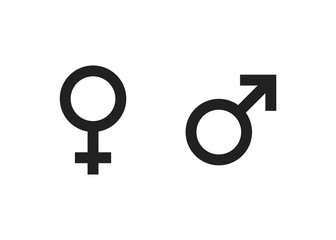Male and female gender icon isolated flat.  Logo vector element