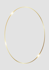 Golden shiny glowing frame isolated