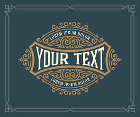 Vintage Logo or Banner Layout with ornamental elements