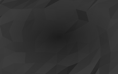 Obraz premium Black abstract background. Lowpoly backdrop. Gloomy crumpled paper. 3D illustration