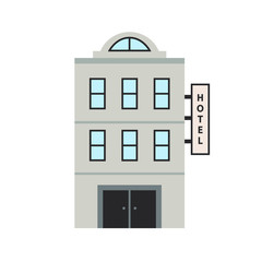 Vector hotel. Flat illustration of hotel building. travel sign. holiday symbol.