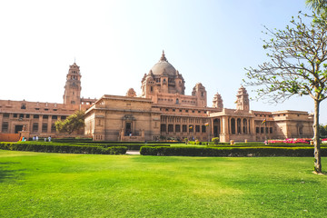 Fototapeta na wymiar Umaid Bhawan Palace at Jodhpur Rajasthan, India. This is the one of the world's largest private residences.