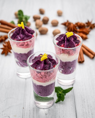 Fruit Sorbet with Fresh Fruit and Cream