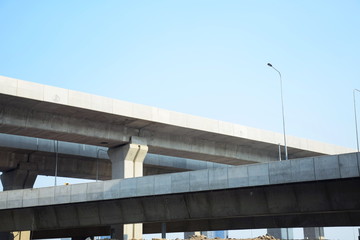 Fototapeta na wymiar Urban Under building highway bridge 