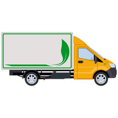 Truck, side view. Concept for delivery service. Vector illustration.