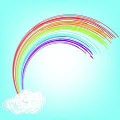 Colorful Rainbow with blue sky