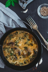 Creamy Spinach and Mushroom Soup