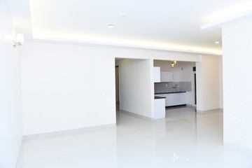 High Resolution Empty Apartment - Kitchen - Living Room -White Concept