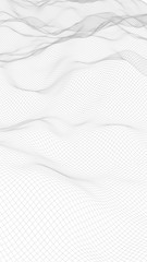 Abstract landscape on a white background. Cyberspace grid. hi tech network. 3d illustration. Vertical orientation
