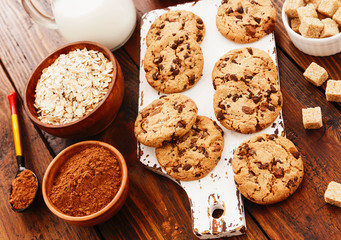 Oatmeal cookies with chocolate