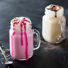 strawberry and chocolate milkshake