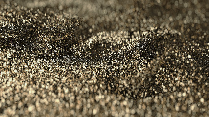 Golden Glitter particles with defocused blur background