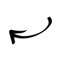Arrow. Doodle style and black color. Hand drawn. Black icon isolated on white background. Vector EPS 10. Abstract elements for business infographic. Navigation symbol system. Direction indicator. Link