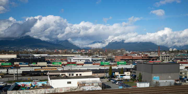 View of industrial area, Vancouver, Lower Mainland, British Columbia, Canada