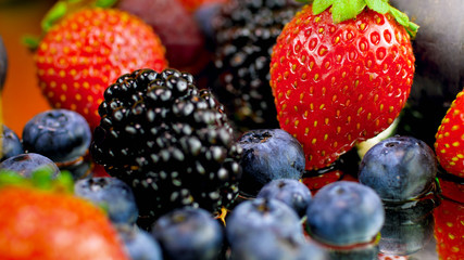 Macro image of fresh tasty berries. Background with berries