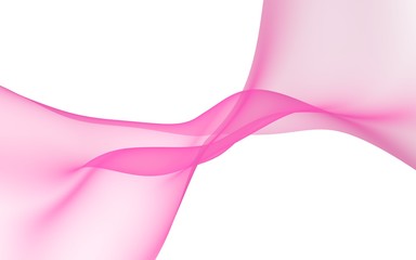 Abstract light red wave. Bright light red ribbon on white background. Abstract red smoke. Light red scarf. Raster air background. 3D illustration