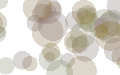 Multicolored translucent circles on a white background. Yellow tones. 3D illustration