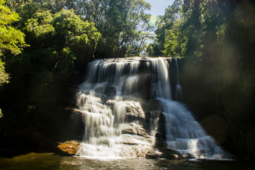 Seven falls waterfall in Serra da Bocaina in Sao Paulo.