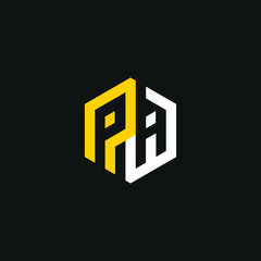 PA or P A letter alphabet logo design in vector format.