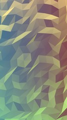 Obraz premium Abstract triangle geometrical green orange background. Geometric origami style with gradient. 3D illustration