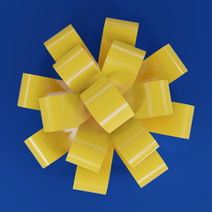 3D render of a yellow bow for a gift