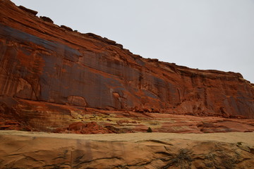 red rock wall in the desert