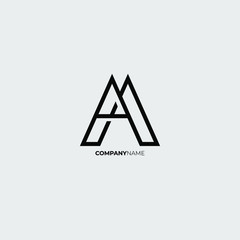 letter a and triangle monogram logo branding identity