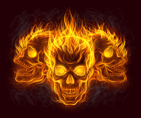 Three fire skulls © Refluo