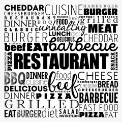 RESTAURANT word cloud, fast food concept background
