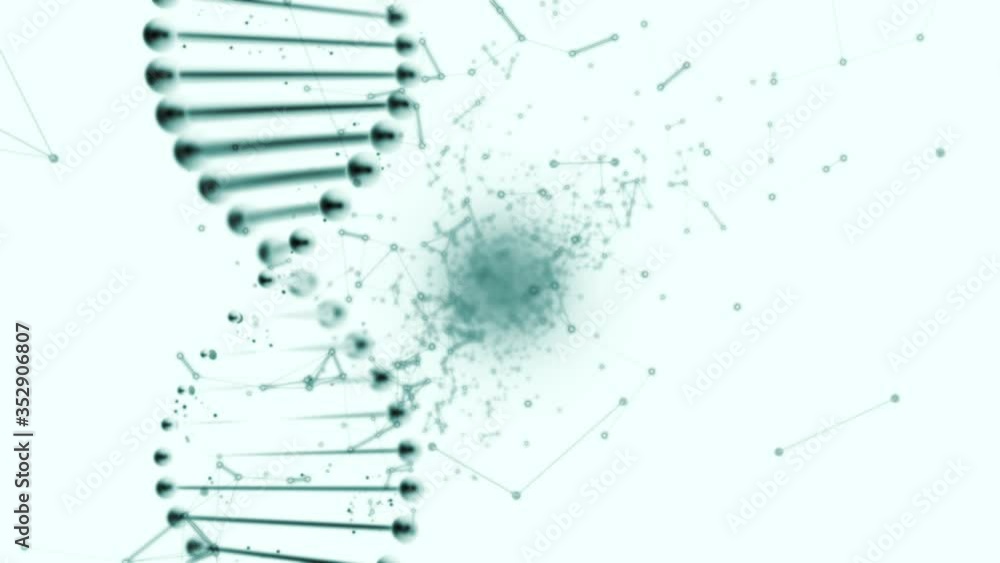 Poster dna double helix and plexus in the middle of a white background.