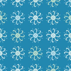 Abstract floral surface pattern design. Cute flowers seamless vector illustration background.