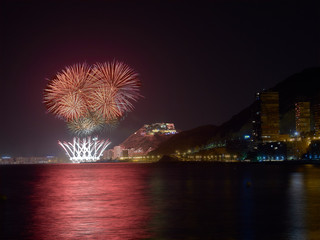 Fototapeta premium fireworks in Alicante Spain