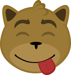 Vector illustration of the face of a funny cat cartoon