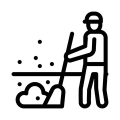 janitor sweep icon vector. janitor sweep sign. isolated contour symbol illustration
