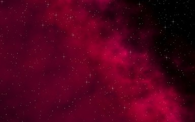 Colorful and beautiful space background. Outer space. Starry outer space texture. Templates, red background. 3D illustration