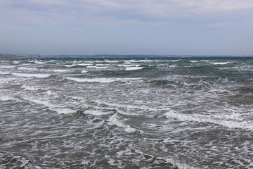 Fototapeta na wymiar Waves on the sea. Storm.