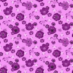 Seamless summer pattern with anemone and daffodil flowers