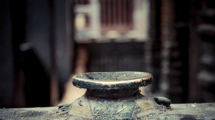 A close up of a dusty base