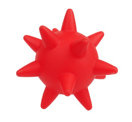 Obraz premium Spiny ball dog bone pet toy isolated on white background
