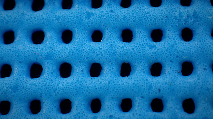 Close up of a blue tablecloth