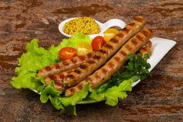 Grilled pork sausages