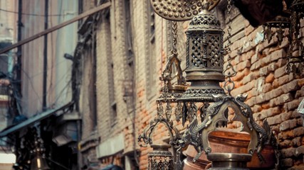 A close up of lantern place hanging